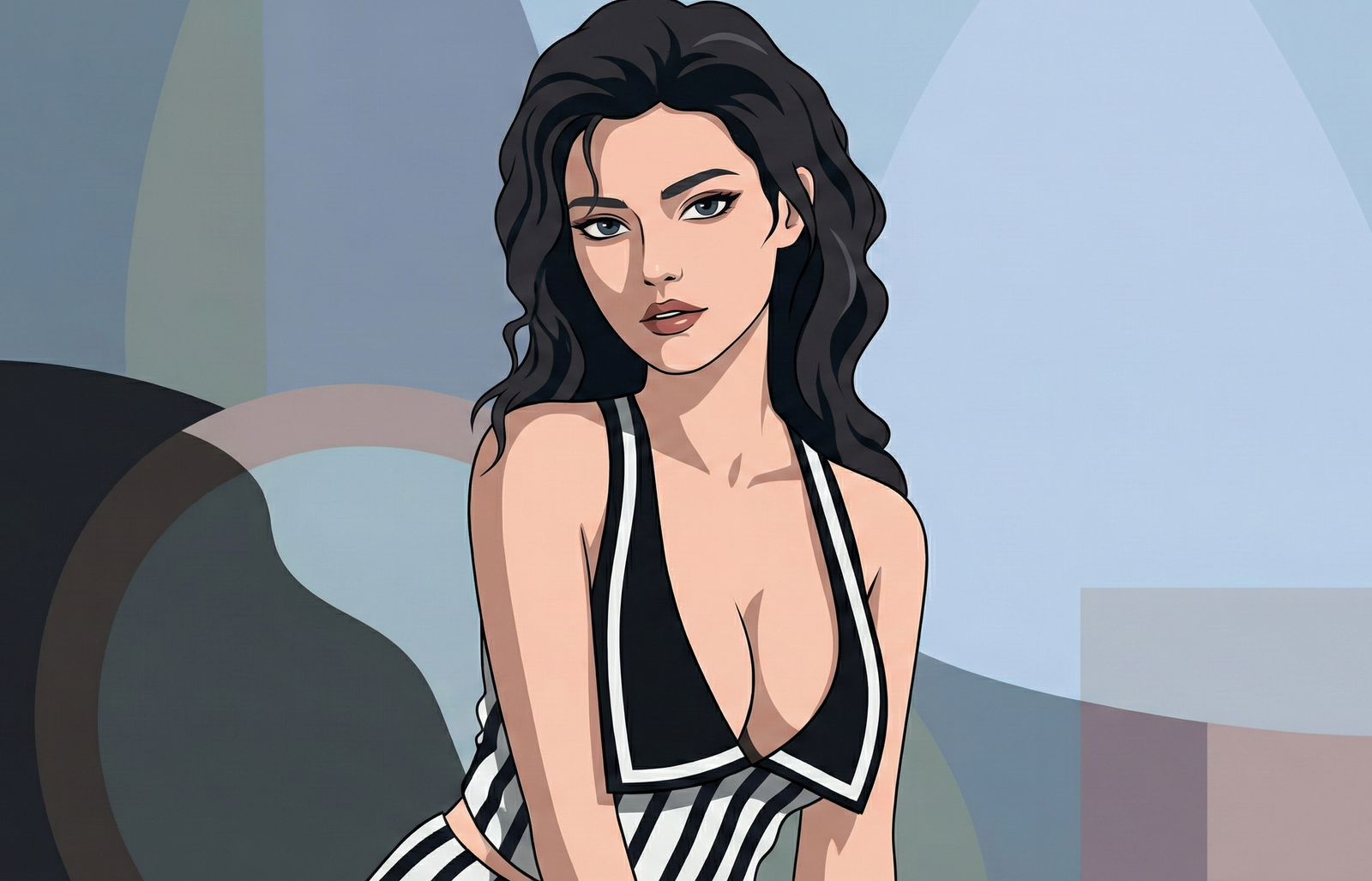 Love doll vendor sample doll posing with cleavage showing